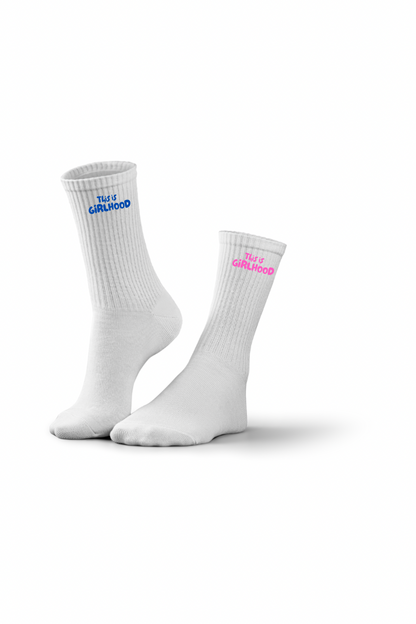 Finish the Look – Kids' Crew Socks with Blue Logo